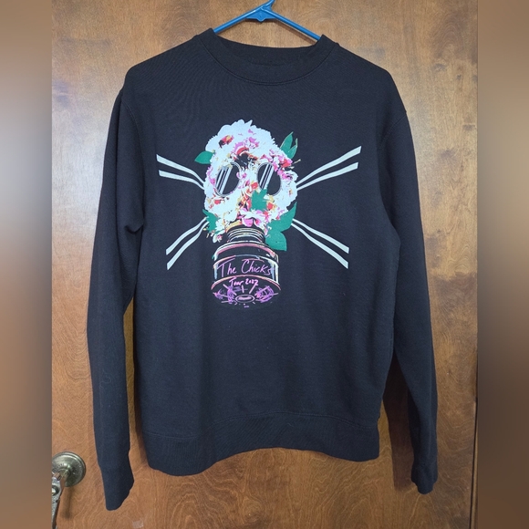 Independent Trading Company Tops - The Chicks 2022 Tour Black Crewneck Sweatshirt Floral Gasmask Graphic Print MED